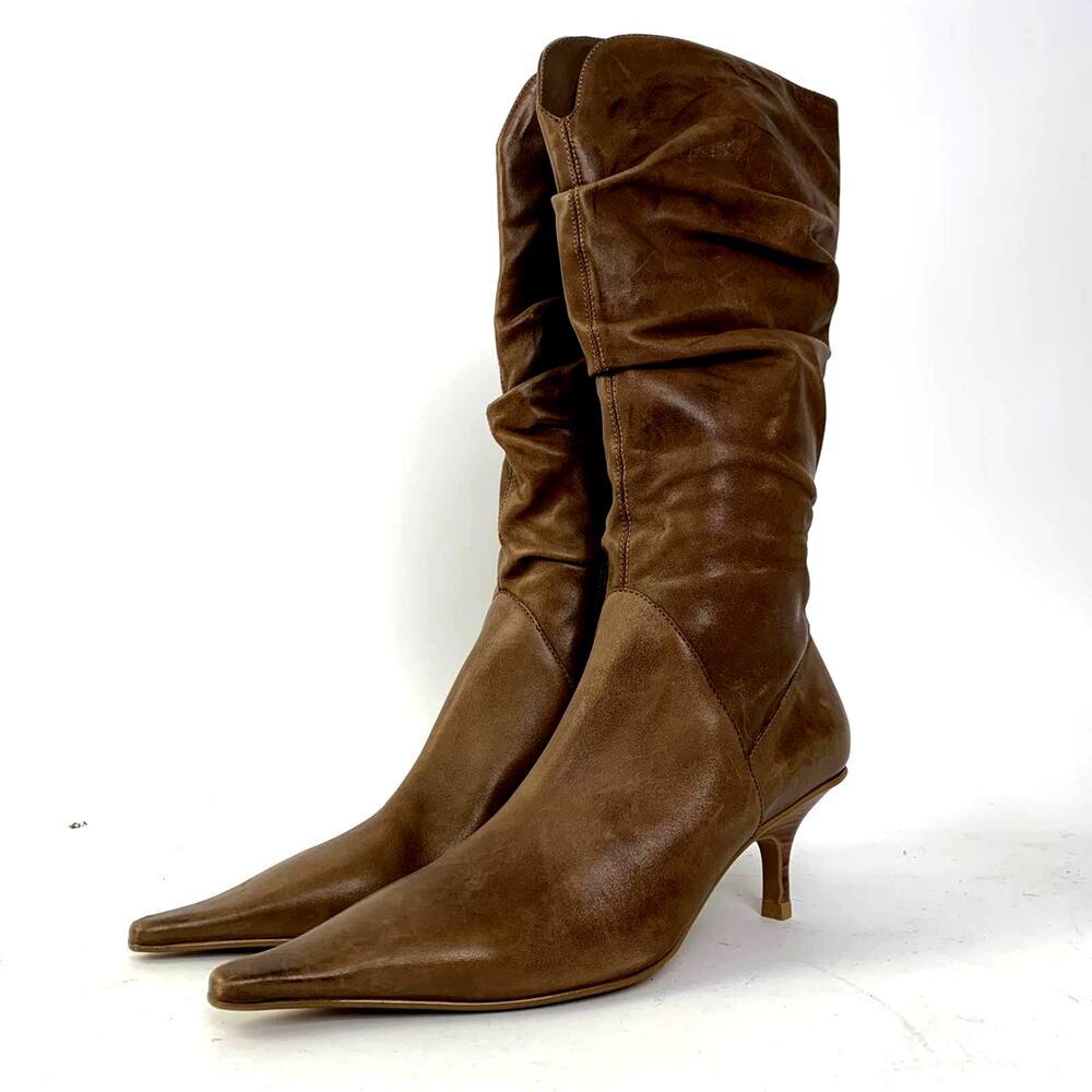 NWOT Diba Point Toe Mid Calf Heel Boots - 7 - Picture 3 of 11